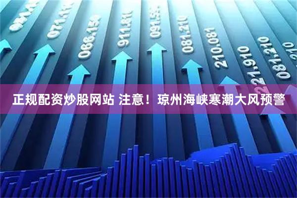 正规配资炒股网站 注意！琼州海峡寒潮大风预警