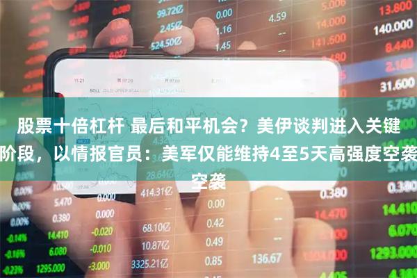 股票十倍杠杆 最后和平机会？美伊谈判进入关键阶段，以情报官员：美军仅能维持4至5天高强度空袭