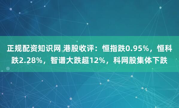正规配资知识网 港股收评：恒指跌0.95%，恒科跌2.28%，智谱大跌超12%，科网股集体下跌